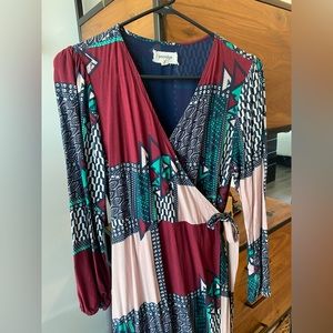 Anthropologie Porridge Virginia Wrap Abstract Maxi Dress
